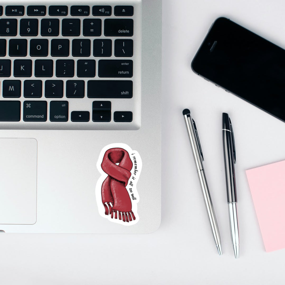 Red Scarf Vinyl Sticker