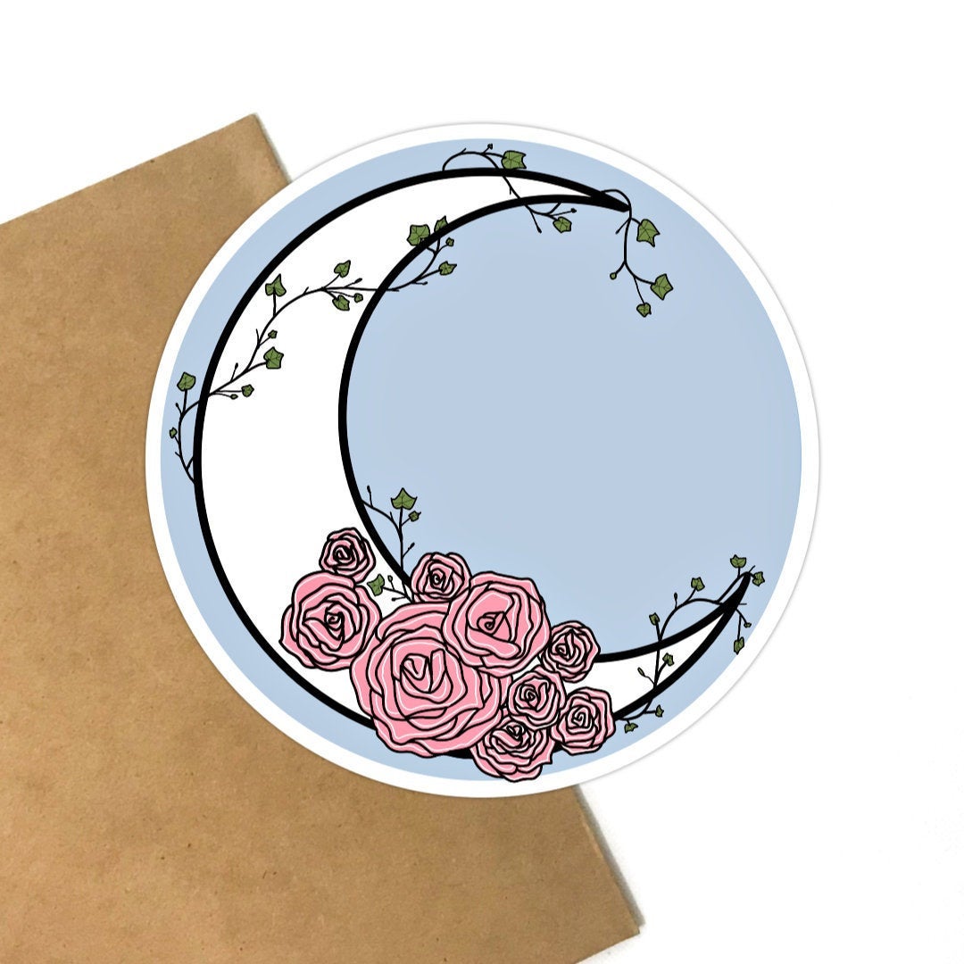 Roses on the Moon Vinyl Sticker