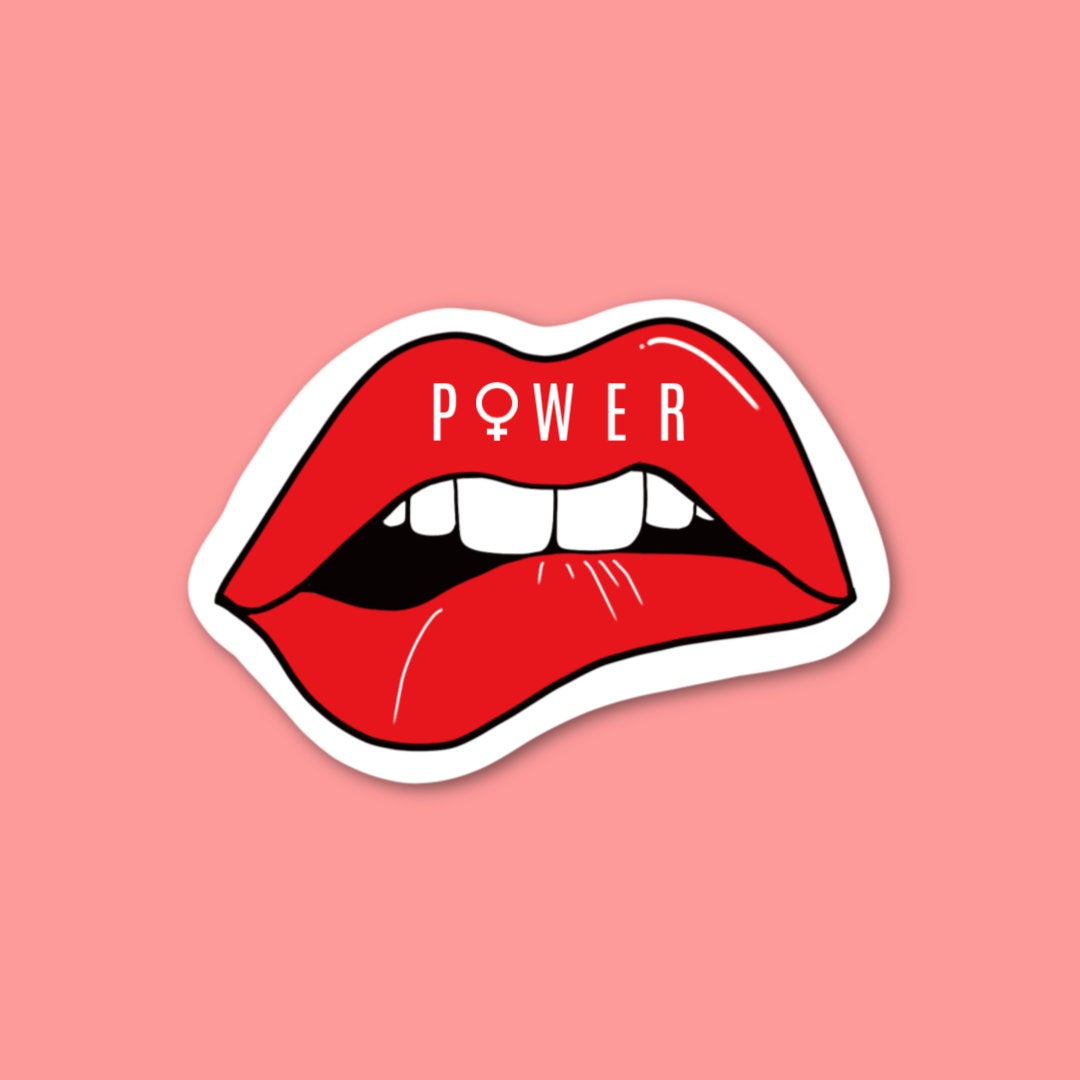 Lip Bite Vinyl Sticker