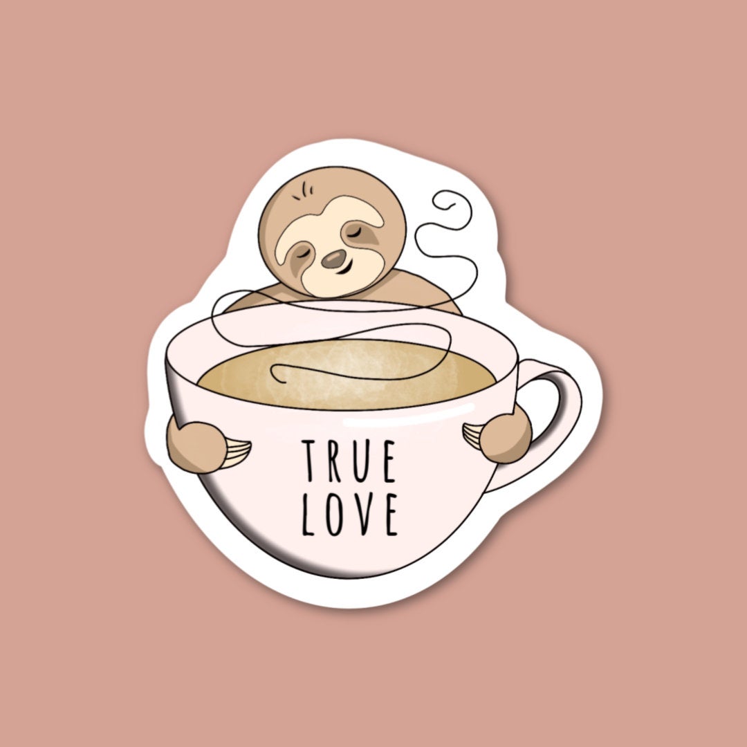 Coffee Lovin' Sloth Vinyl Sticker