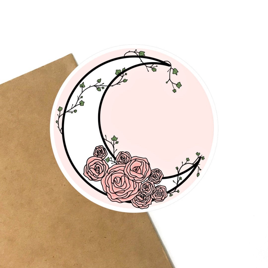 Roses on the Moon Vinyl Sticker