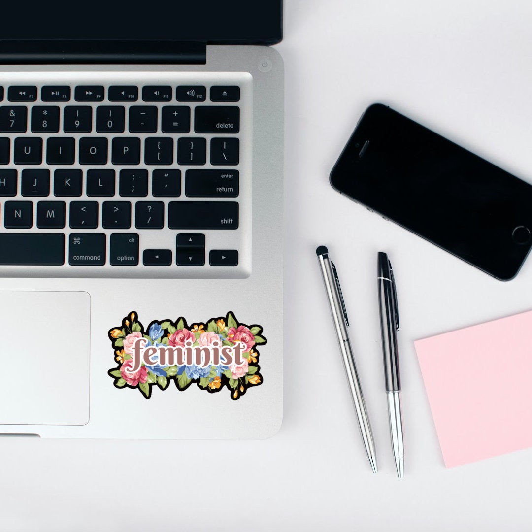 Floral Feminist Vinyl Sticker