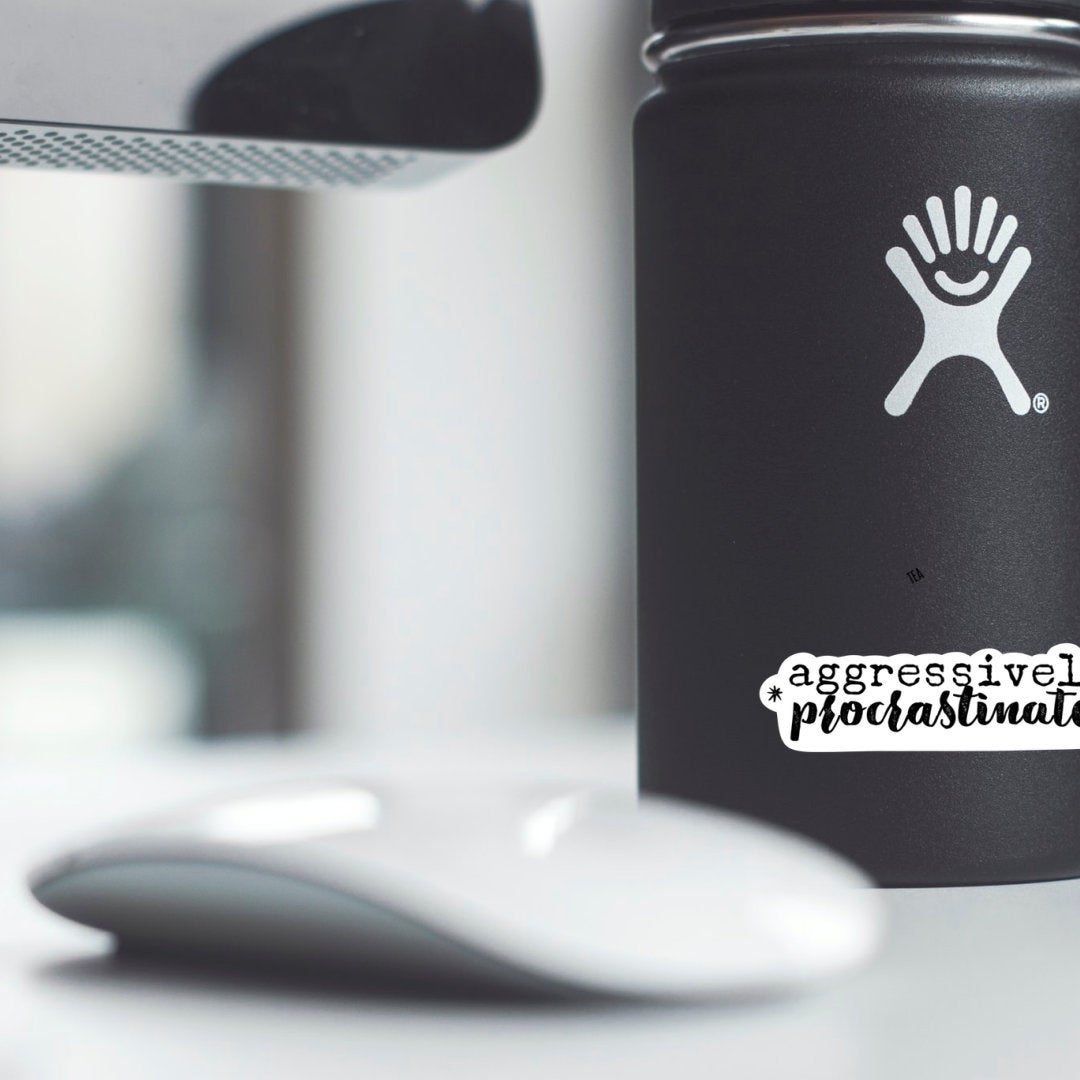 Aggressively Procrastinates Vinyl Sticker