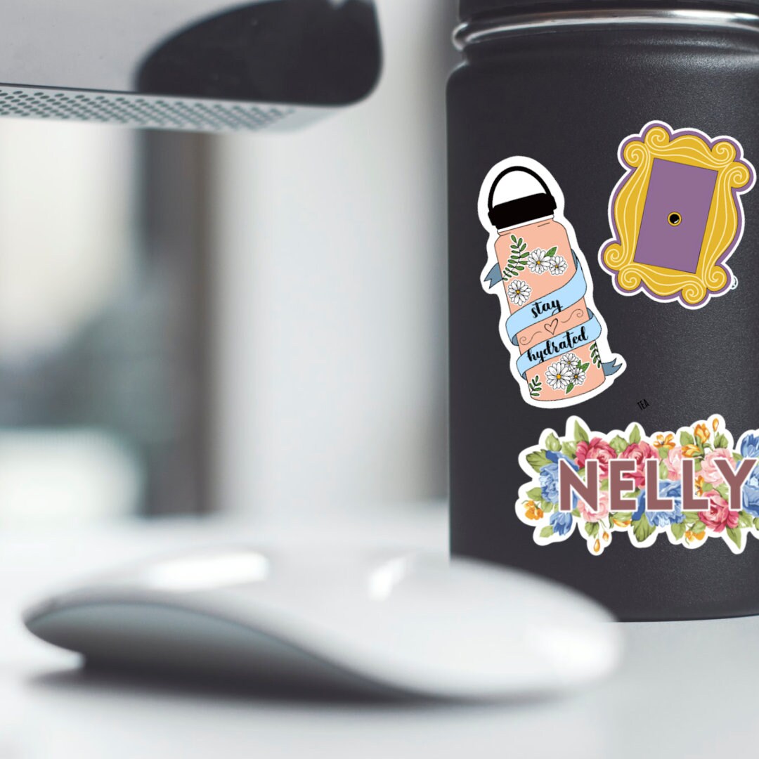 Floral Custom Name Vinyl Sticker