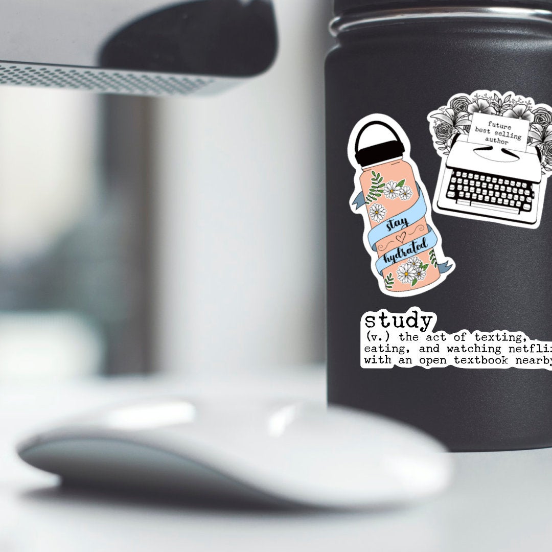 Typewriter Vinyl Sticker, Future Best Selling Author