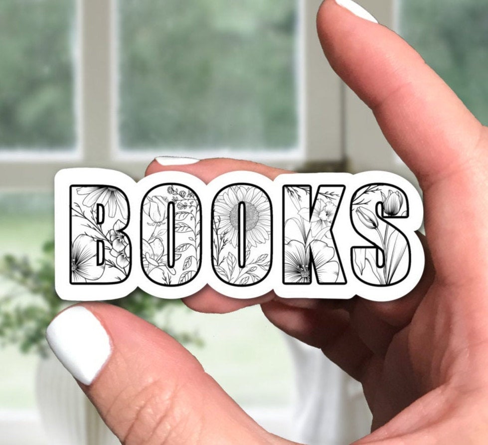 Floral Books Vinyl Sticker