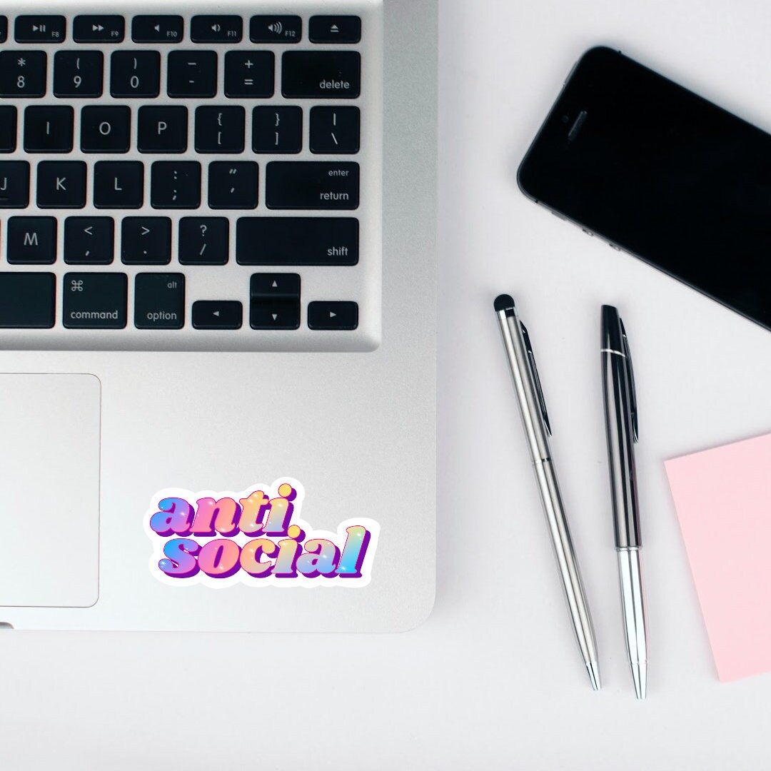 Antisocial Rainbow Vinyl Sticker