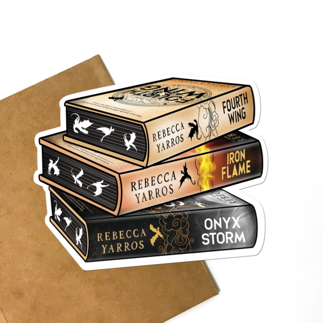 Fourth Wing Book Stack Sticker