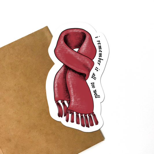 Red Scarf Vinyl Sticker