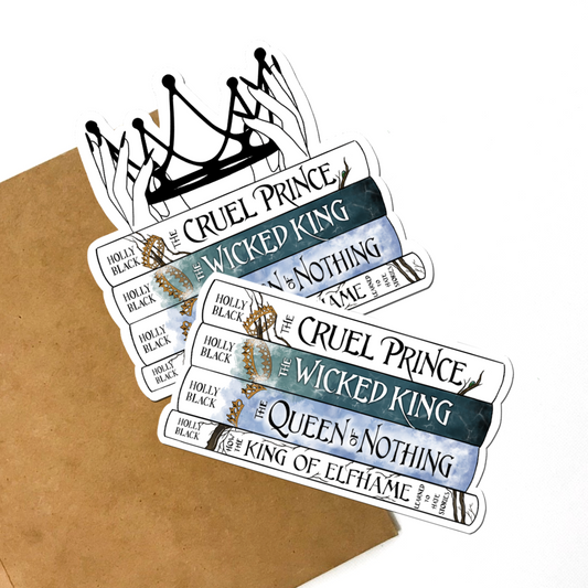 Cruel Prince Book Stack Sticker