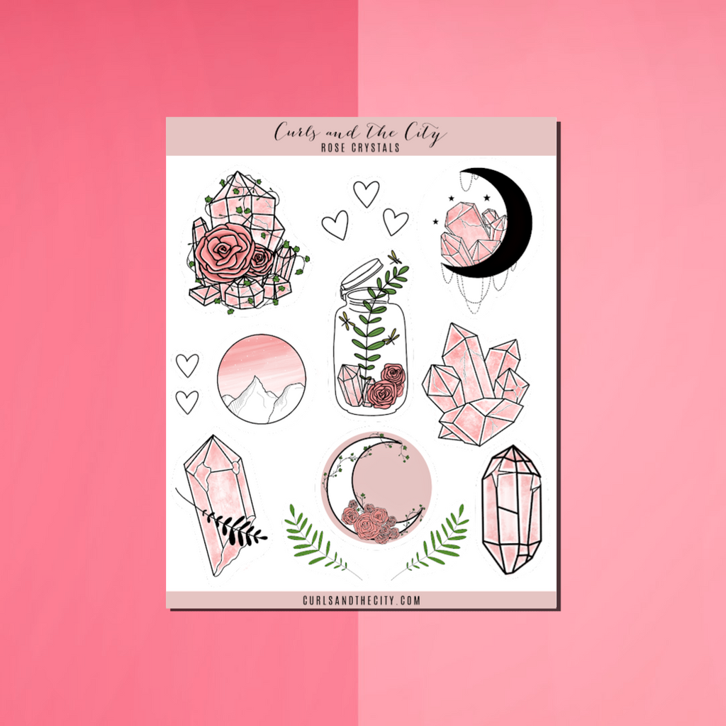 Rose Crystals Sticker Sheet