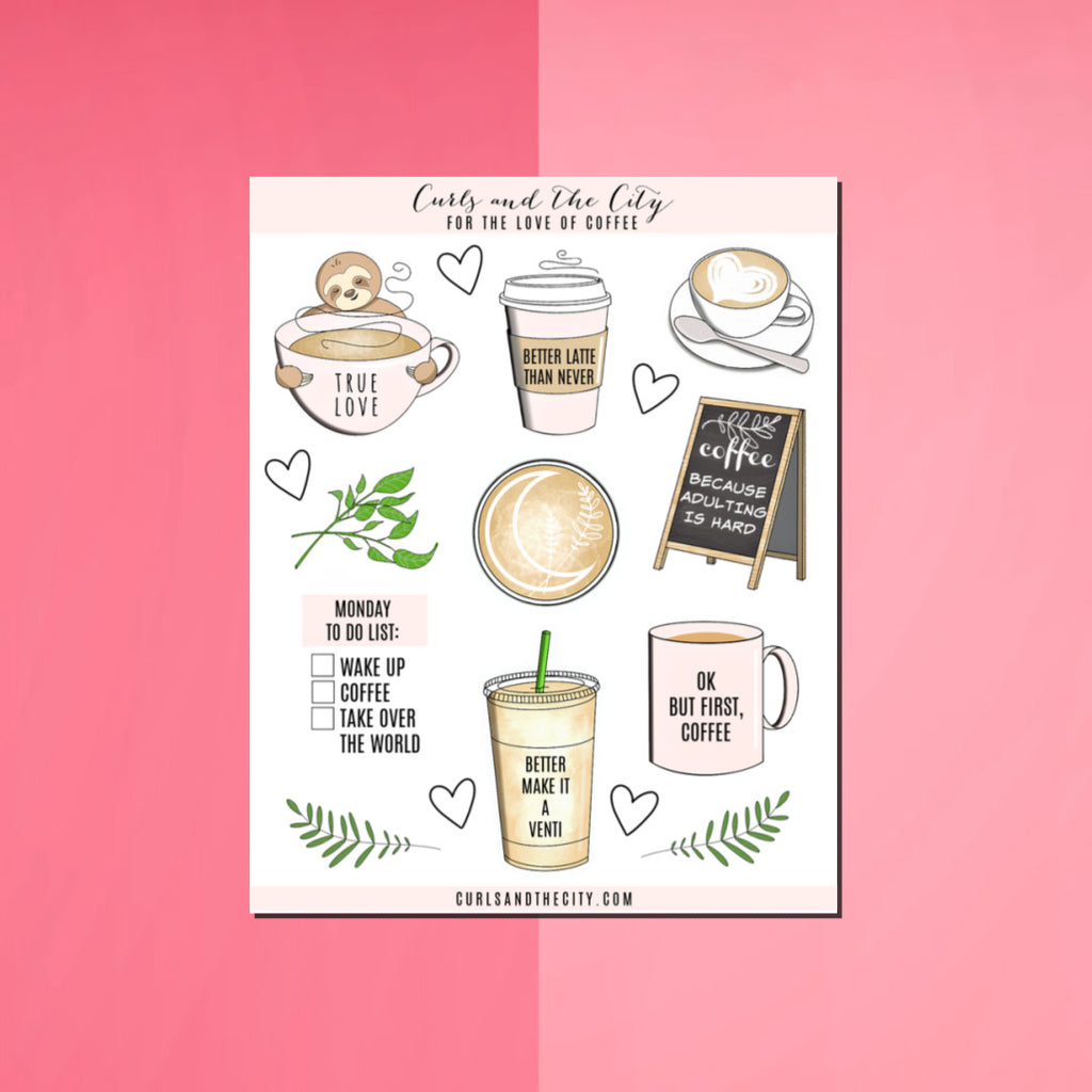 For the Love of Coffee Sticker Sheet