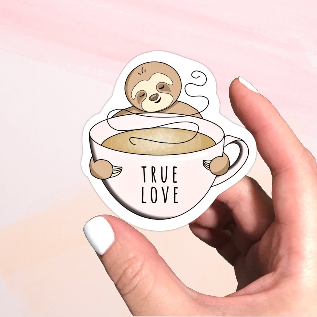 Coffee Lovin' Sloth Vinyl Sticker