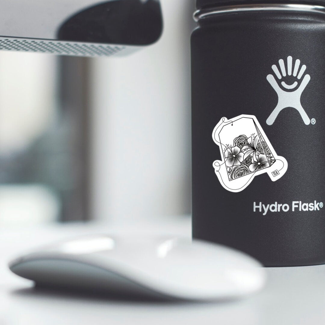 Floral Tea Vinyl Sticker