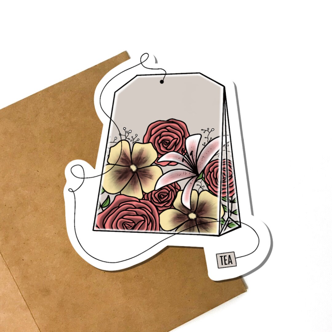 Floral Tea Vinyl Sticker